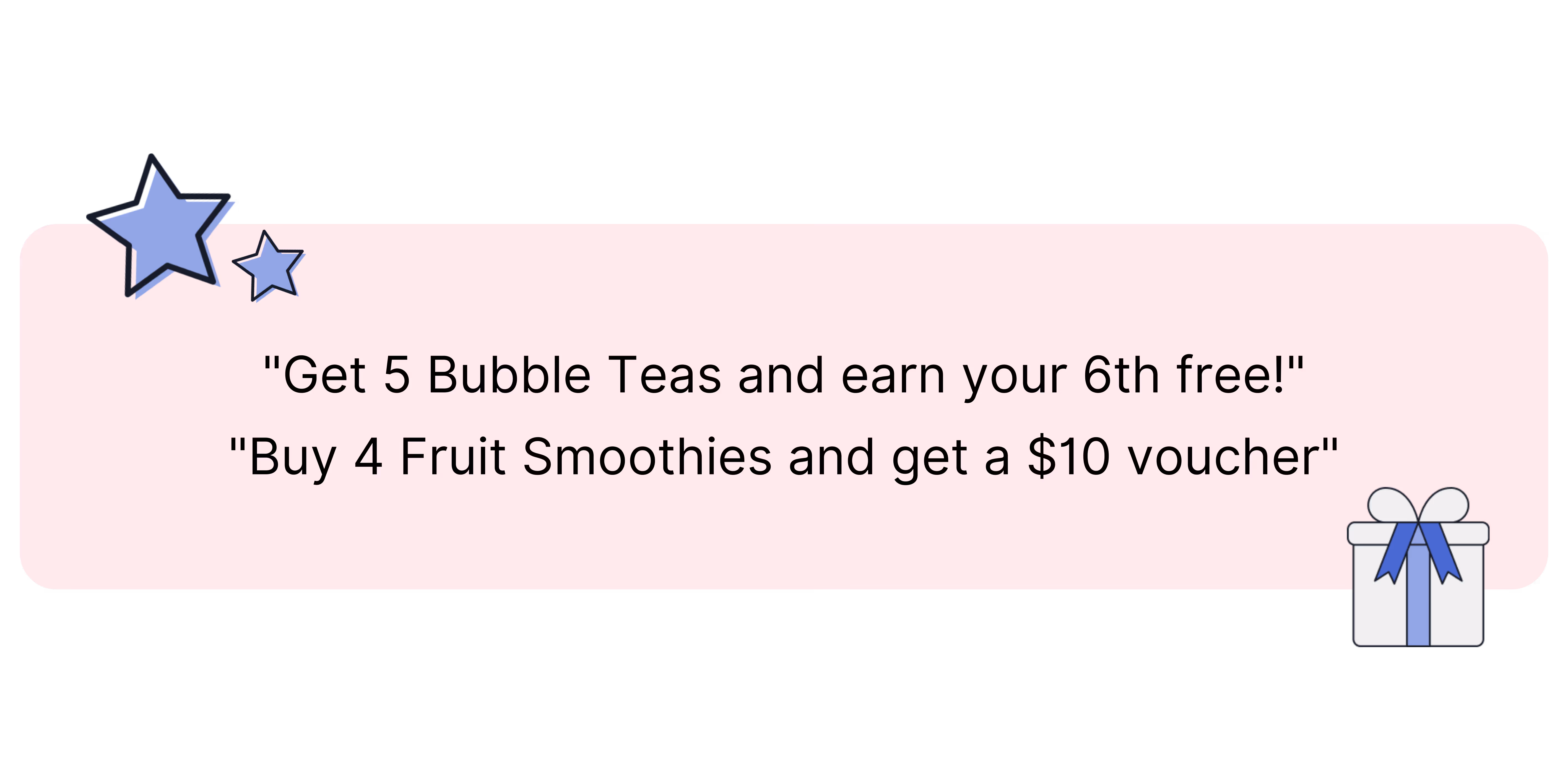 Examples of item-based rewards in a graphic tile with icons. 